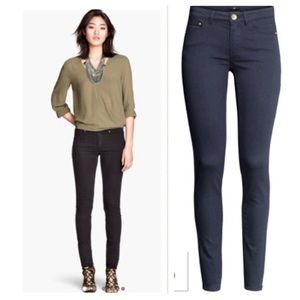 Super stretch navy skinny jeans